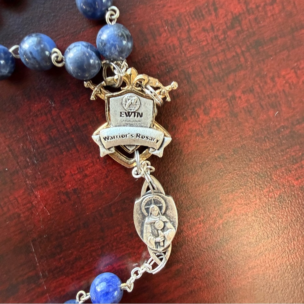 The Warriors Rosary Stainless Steel Special Edition for EWTN Silver Gold Ble - Picture 7 of 12